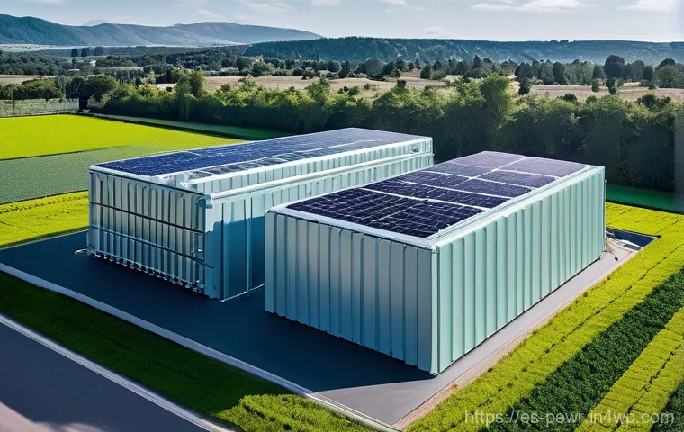 ESS의 기술적 도전과제 - **Prompt:** "An ultra-modern control room overseeing a vast energy storage complex. Two highly focus...