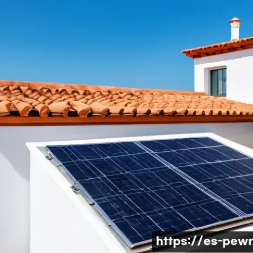 Home 28 ESS의 세금 혜택 및 지원 정책 - A modern residential rooftop with sleek solar panels installed, basking in bright sunlight under a c...