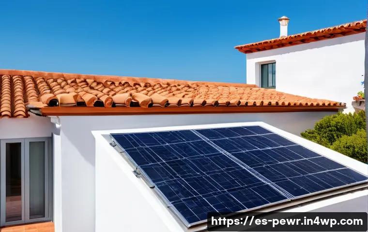 ESS의 세금 혜택 및 지원 정책 - A modern residential rooftop with sleek solar panels installed, basking in bright sunlight under a c...
